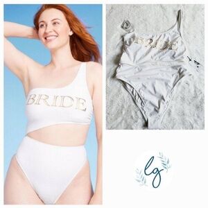 Shade & Shore, Women's One Shoulder BRIDE Extra Cheeky One Piece Swimsuit BT7-BX